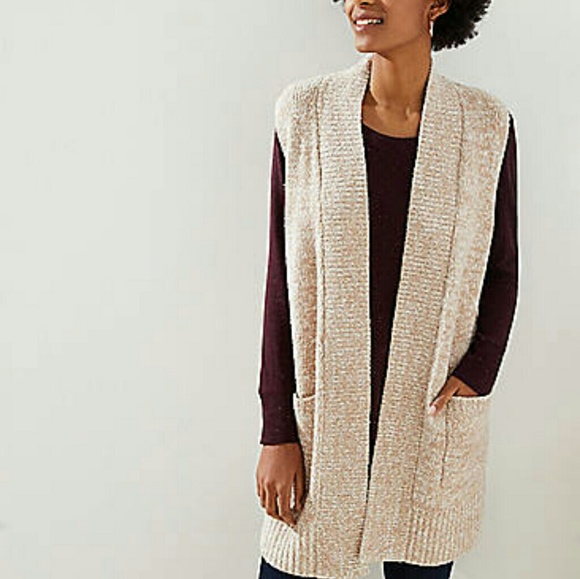 Loft Sleeveless Cardigan Sweater Tunic 